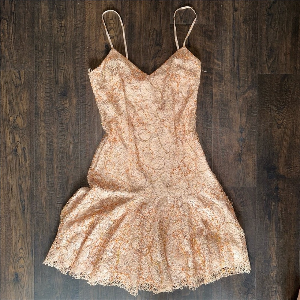 Vintage Drop Waist Beaded Dress Silk